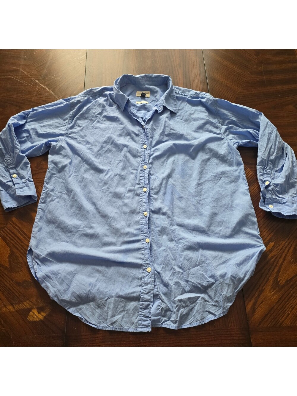 Universal Thread Blue Tunic Fit Button Up Shirt